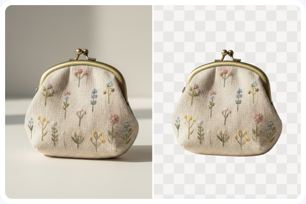 Before and after background removal example